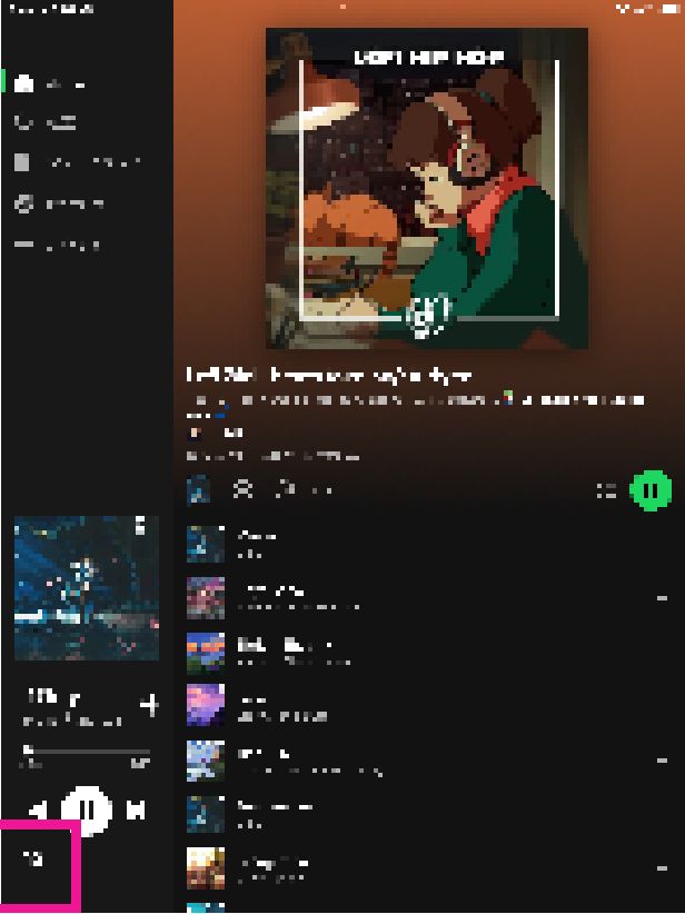 Spotify画面左下のスピーカーマーク